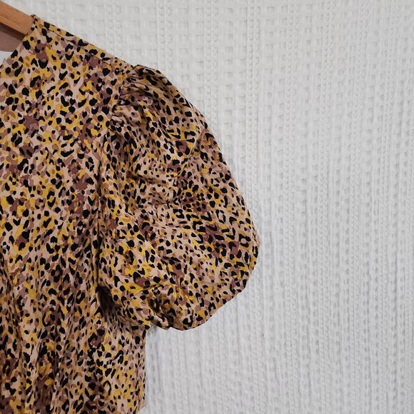 WAYF Plaza Cheetah Cut Out Tiered Women's Maxi Dress Size XS Anthropologie - Picture 9 of 14